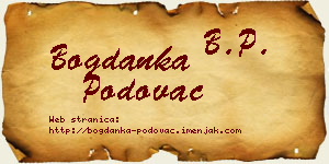 Bogdanka Podovac vizit kartica
